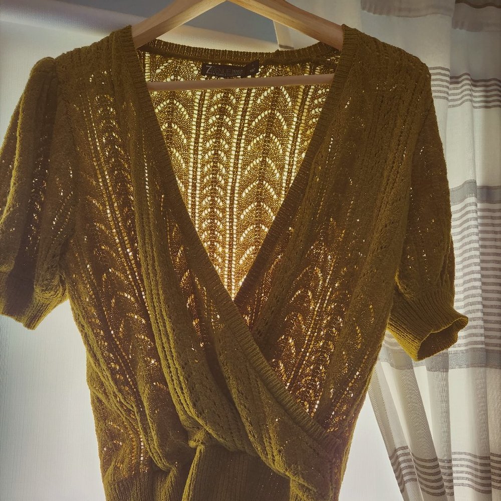 Short Sleeve Sweater Blouse